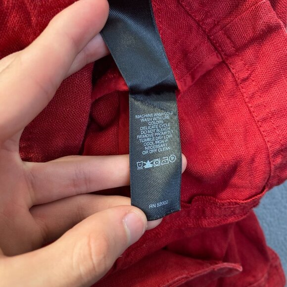 CITY UNLTD size 4 Red 100% Linen Crop blazer Jacket,Buttons Front,Womens - Picture 8 of 11